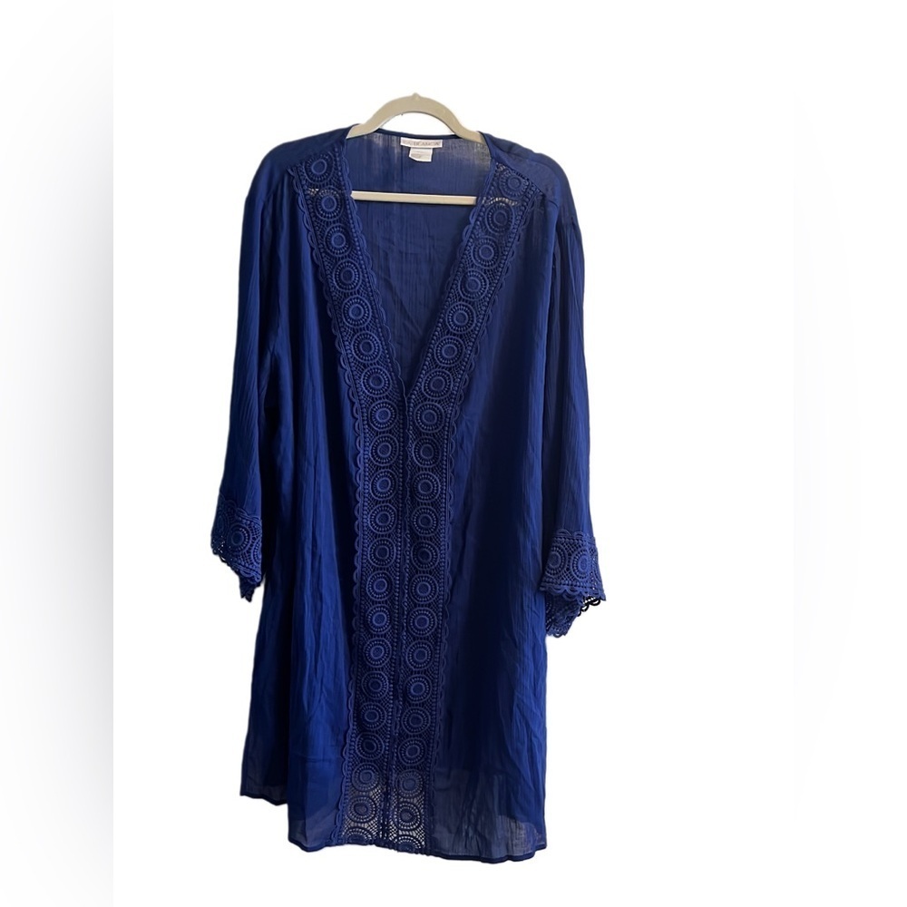 Womenโs NWT Blue Embroidered Cover-Up Size 3X